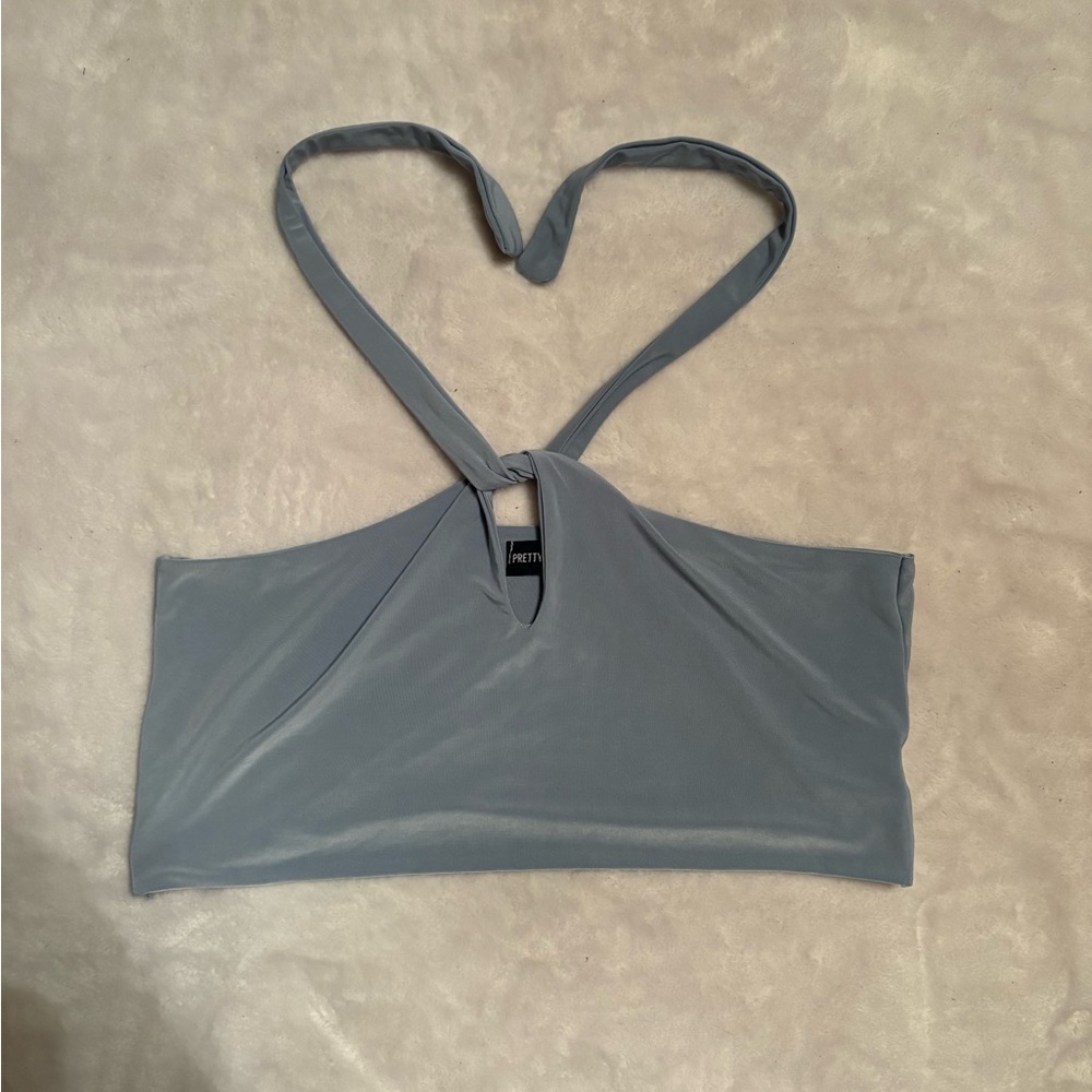 PrettyLittleThing Light Blue Halter Top